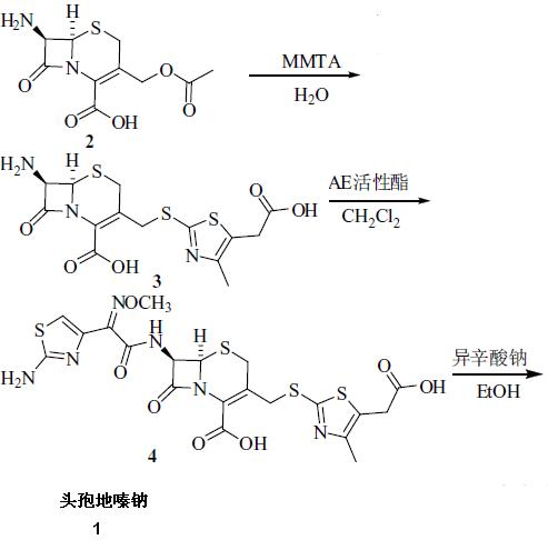 頭孢地嗪鈉的合成路線